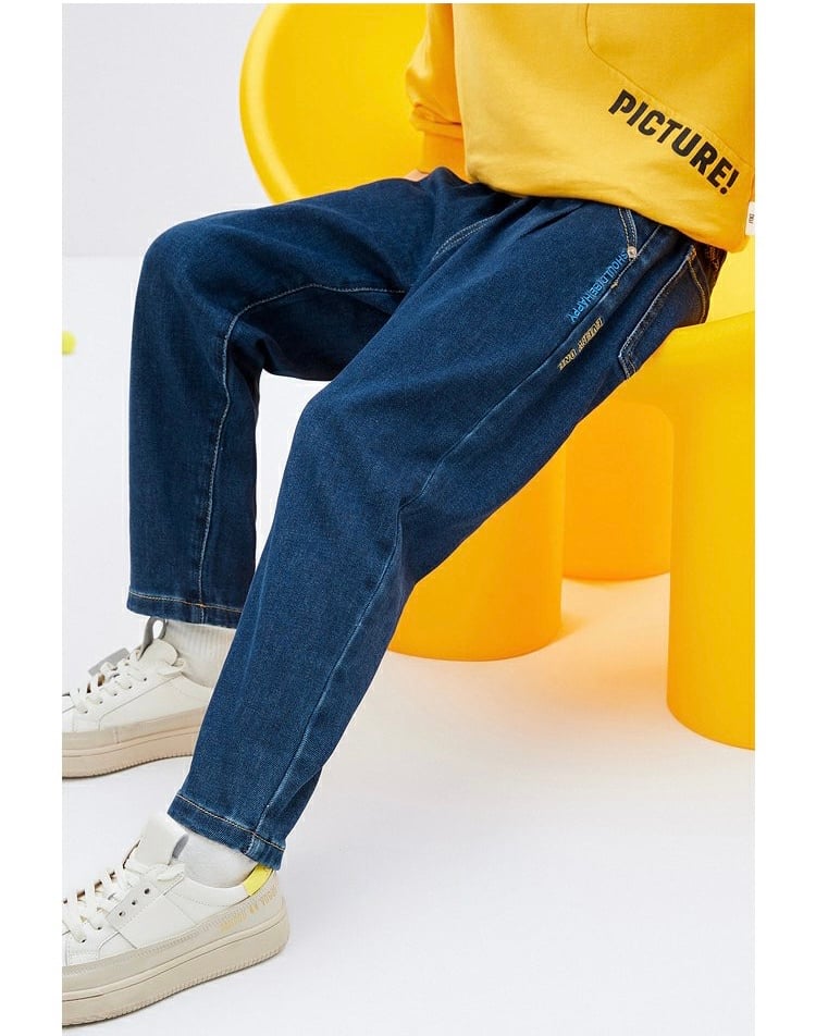 Quần jean baggy Balabala màu xanh đậm size 130 - 175