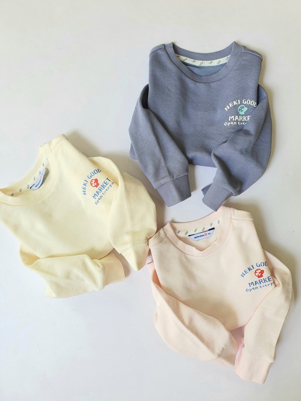 Áo nỉ da cá Nepa xuất Hàn NEKI GOODY MARKET 3 màu size 110-165