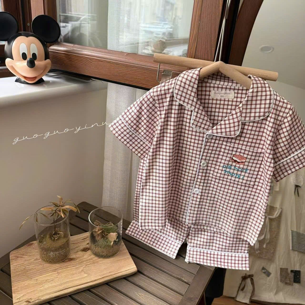 Bộ Pyjama QC vải thun mềm mát nhiều màu cho bé size 130-160