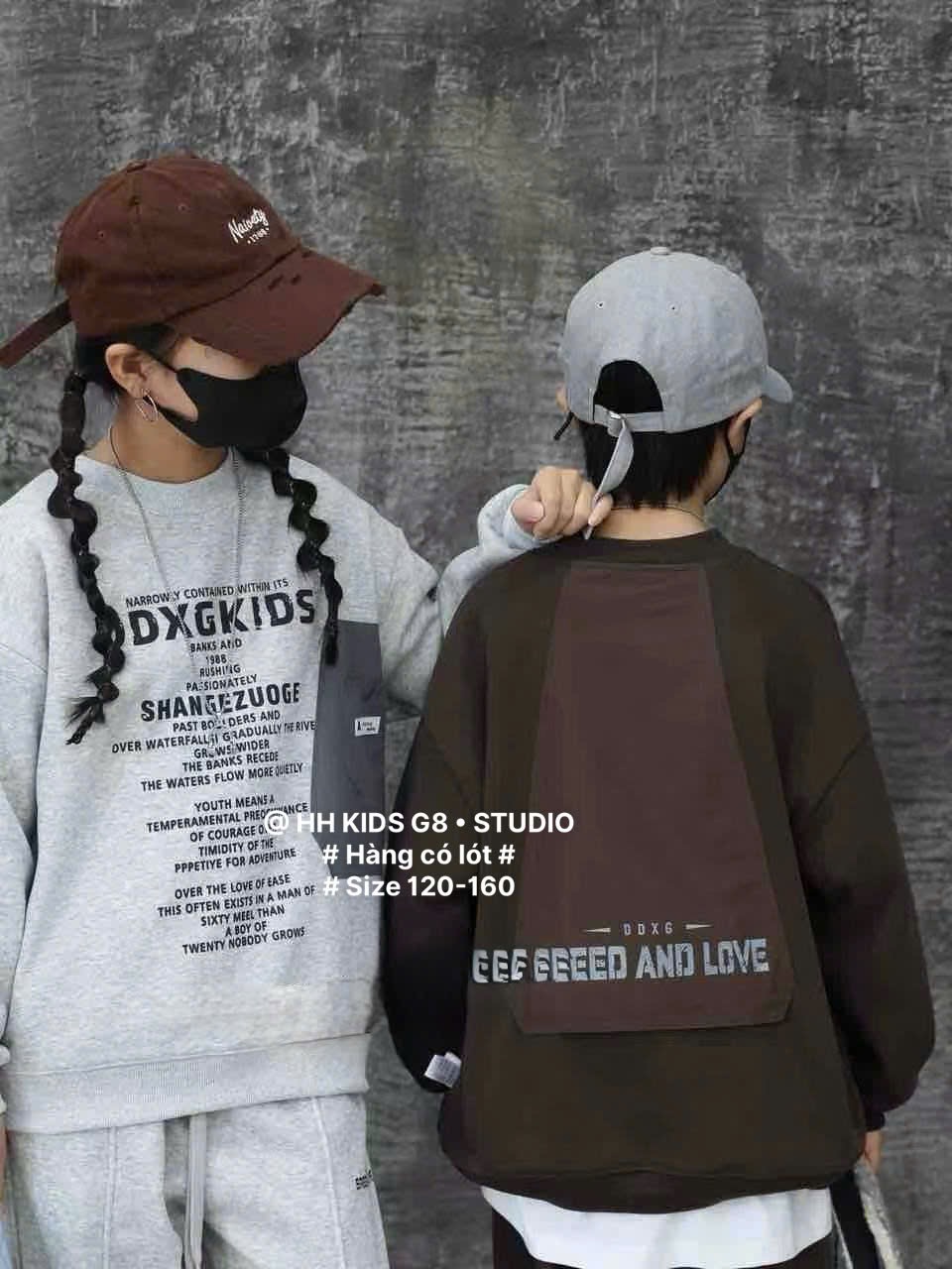 6811 - Bộ nỉ có lót QCCC 3 màu cho bé trai size 120-160