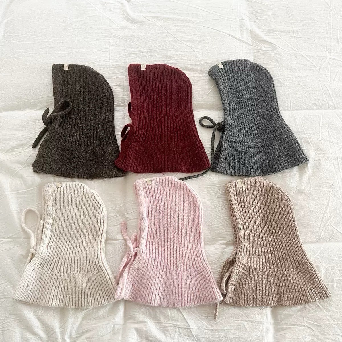 Mũ len liền khăn cài khuy nhiều màu cho bé size 3-8y