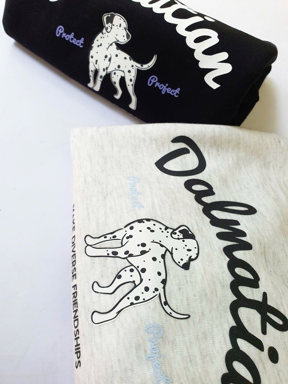 Áo nỉ Polham in hình cún Dalmatian 2 màu ghi/đen cho bé size 110-160