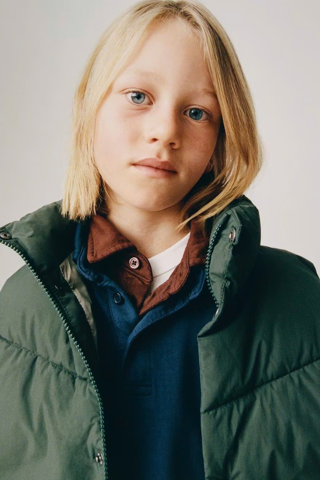 Áo khoác gile phao ZR dư xịn 2 màu xanh/đen cho bé size 6-14y