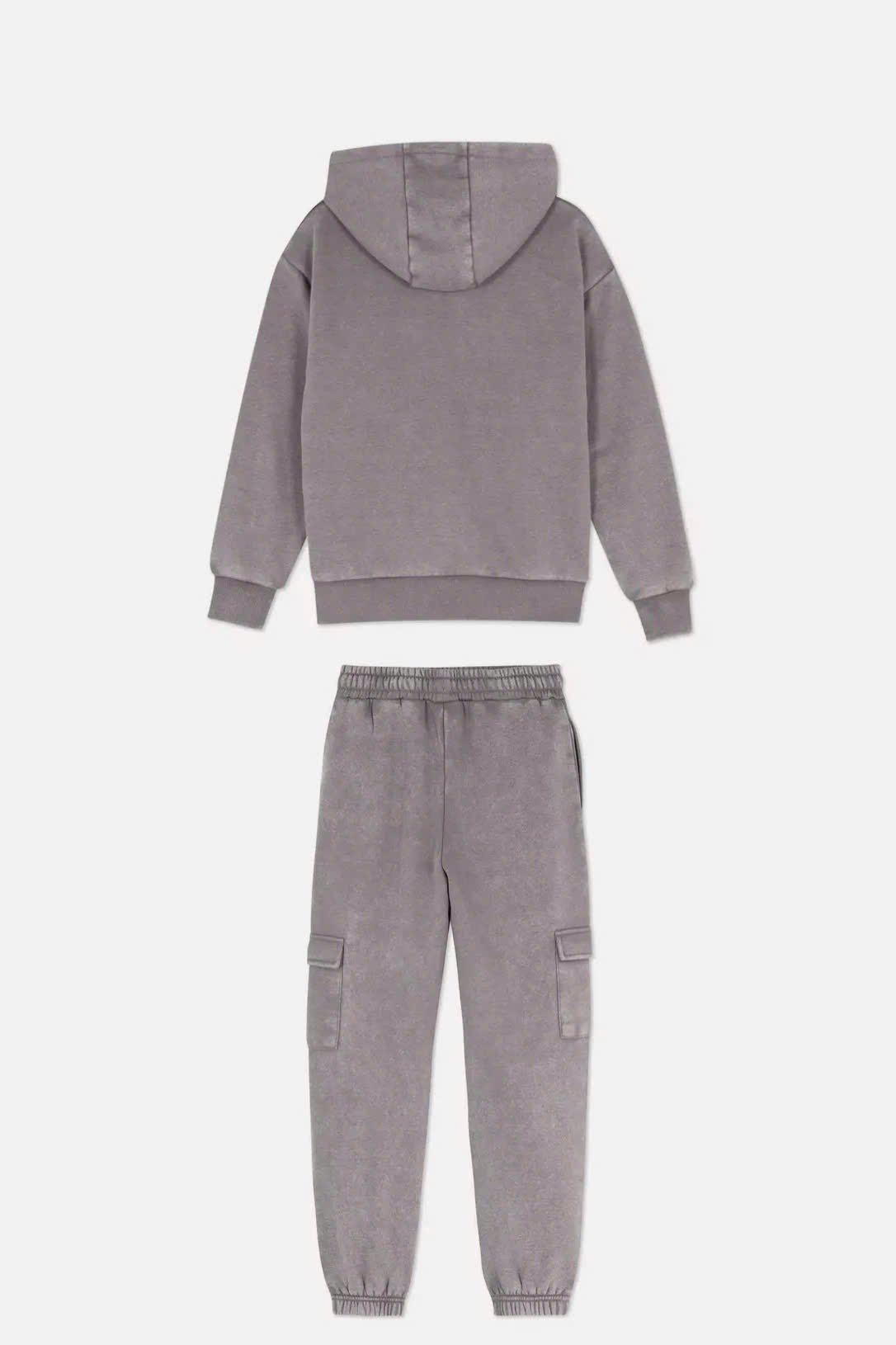 BBG23 - Bộ nỉ bông Disney dòng Đại màu ghi khói Stitch cho bé gái size 7 - 15y