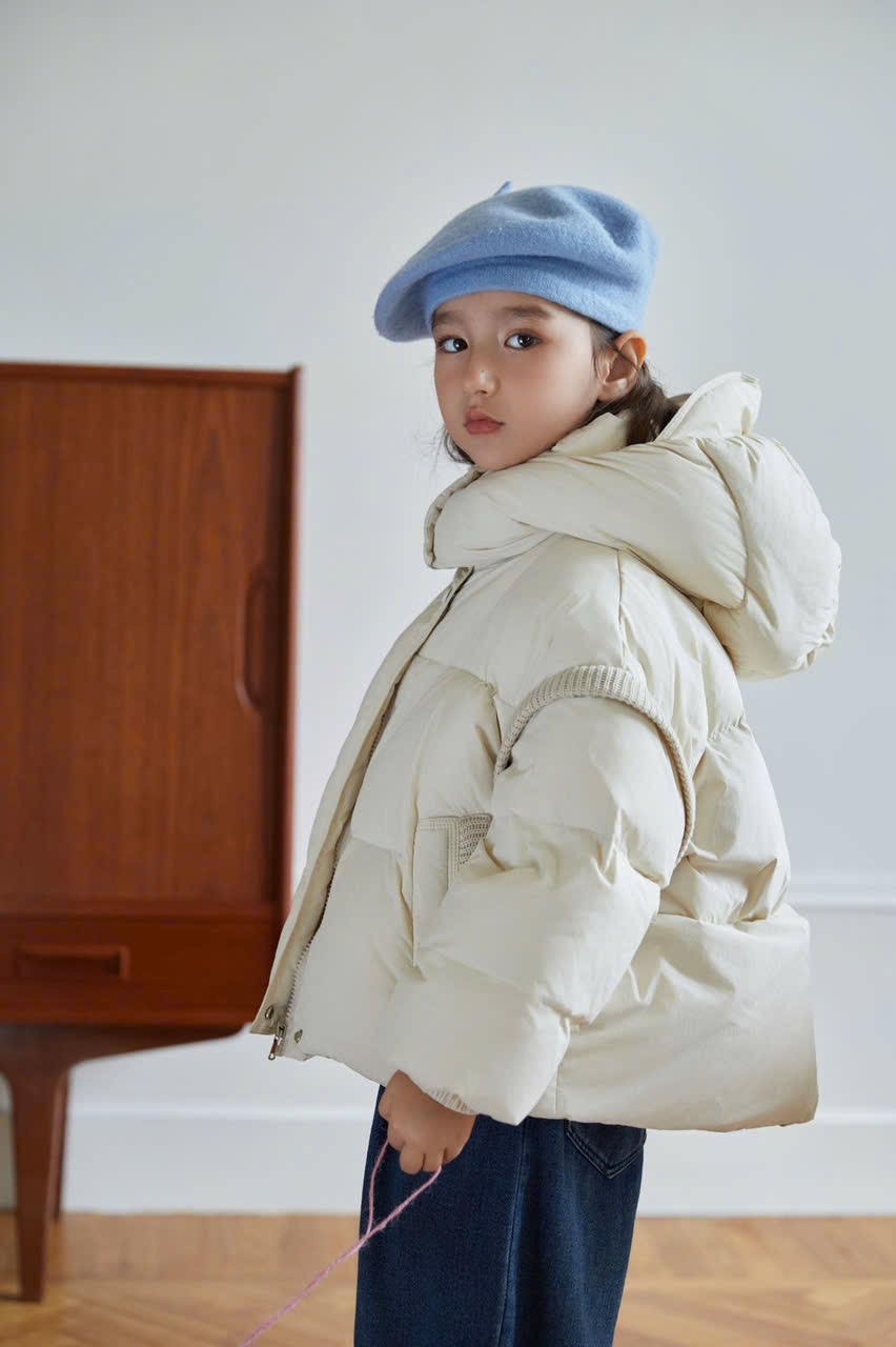 Áo khoác phao lông vũ nhẹ ấm 5 màu cho bé size 110-150