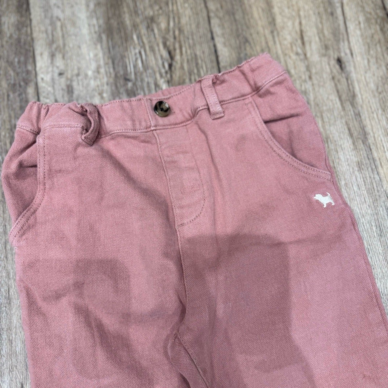 Quần kaki nỉ BD Baby màu hồng đất cho bé size 110/120