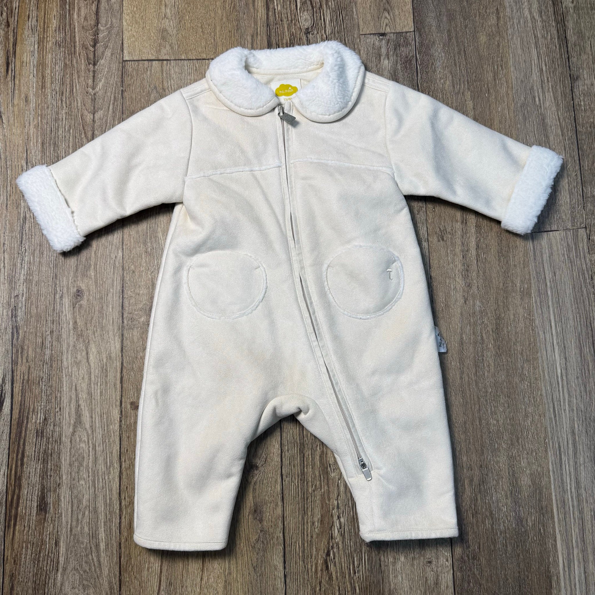 Body da lộn Moimoln xuất Hàn màu kem cho bé size 73/80