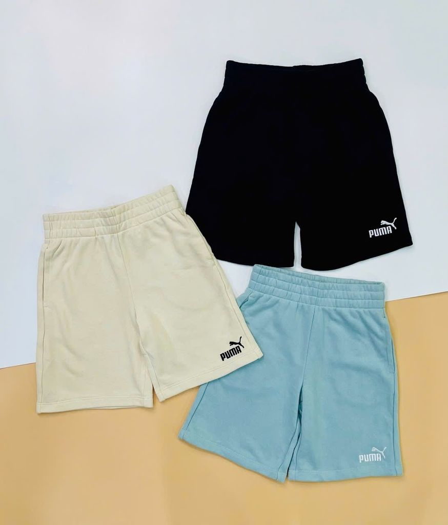 Quần short da cá P.u.m.a dư xịn trơn 3 màu cho bé size 2-16y