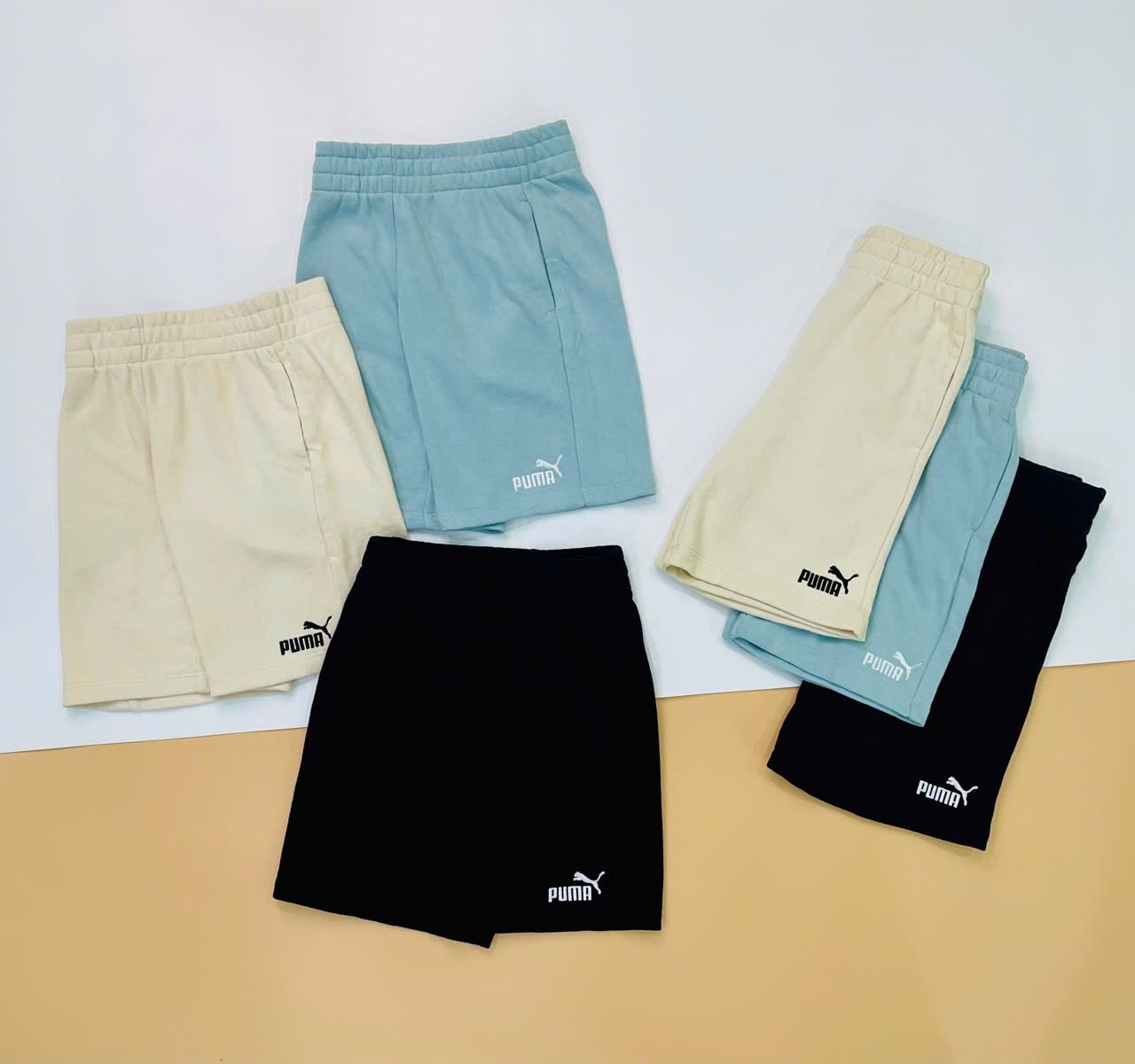 Quần short da cá P.u.m.a dư xịn trơn 3 màu cho bé size 2-16y