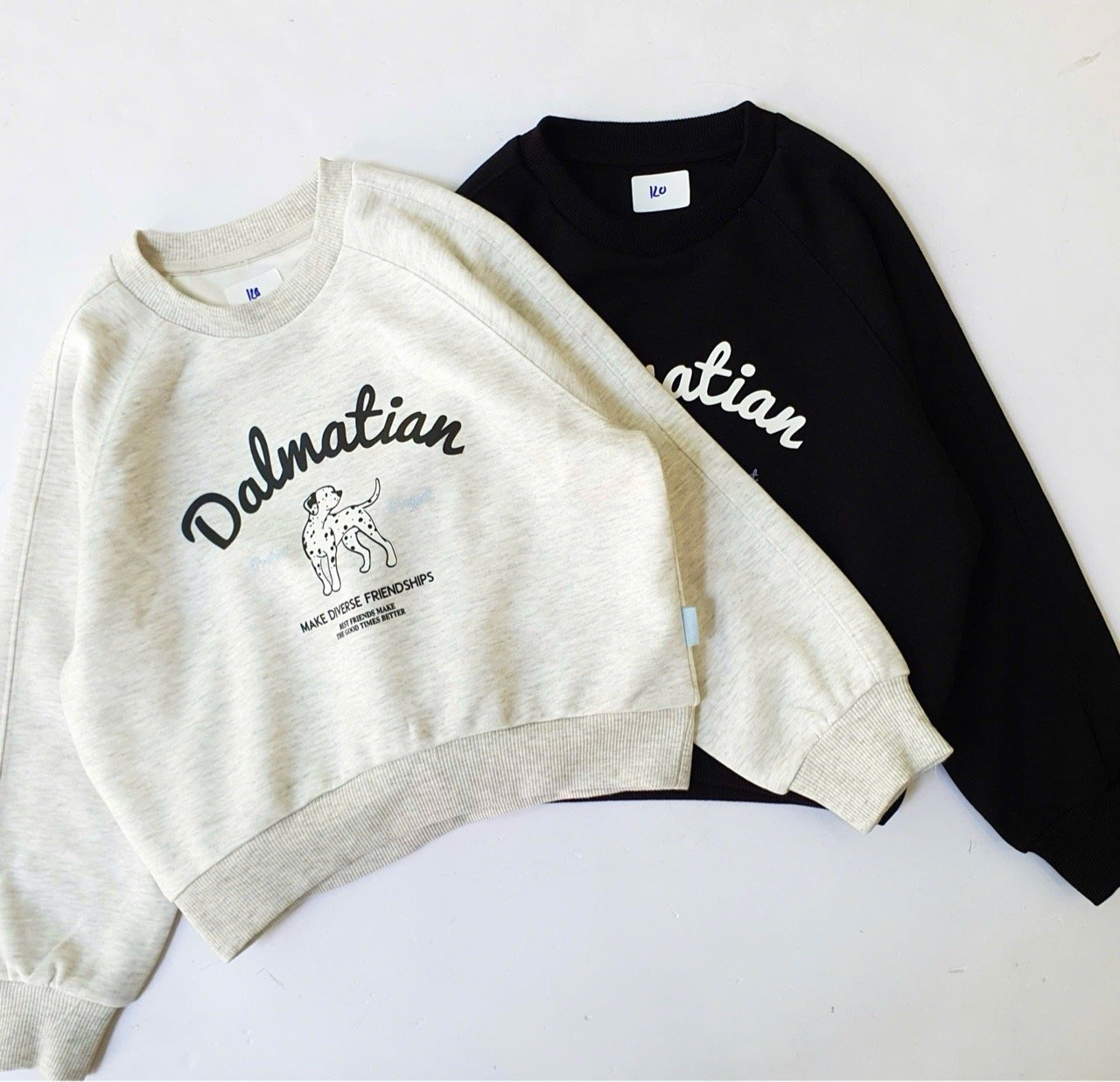 Áo nỉ Polham in hình cún Dalmatian 2 màu ghi/đen cho bé size 110-160