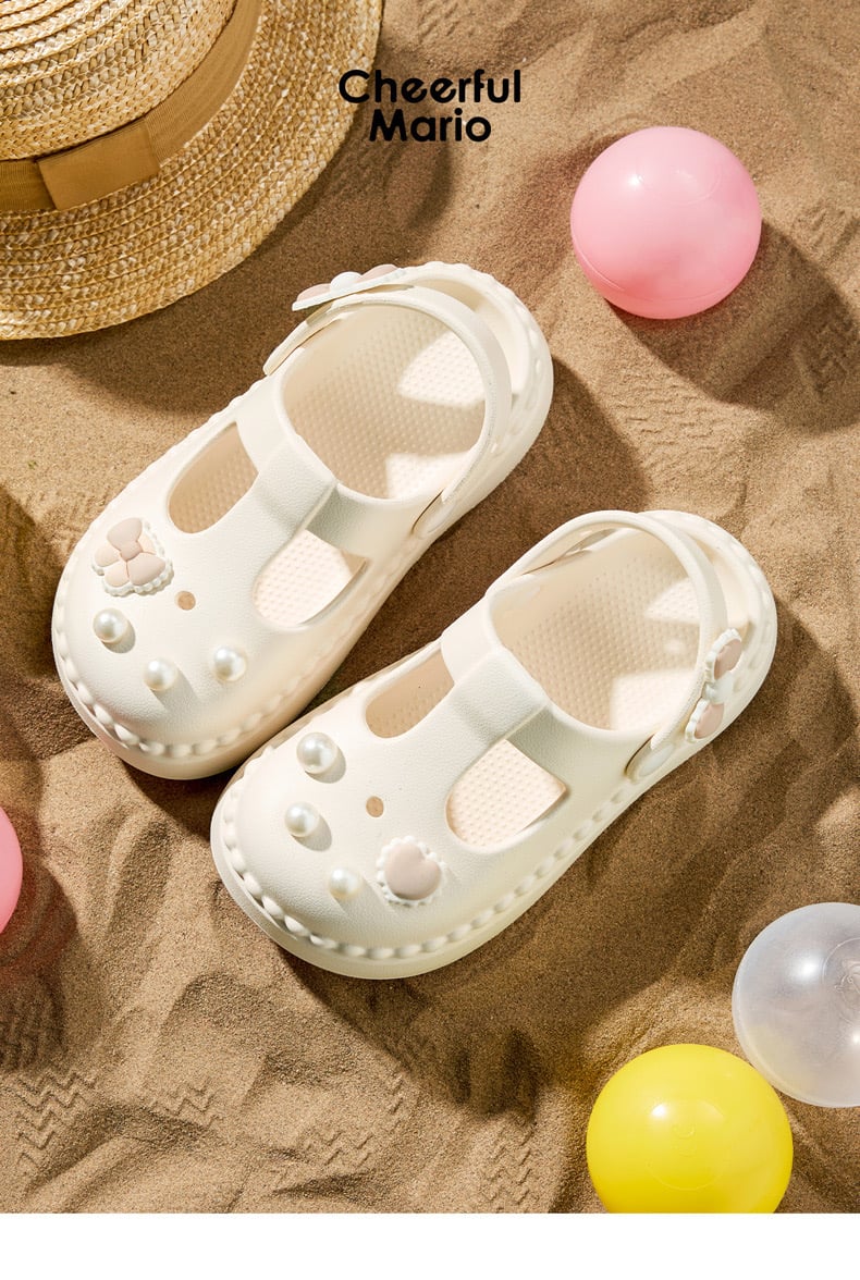 Sục nhựa Mario nơ đính hạt nhiều màu bé gái size 180-230