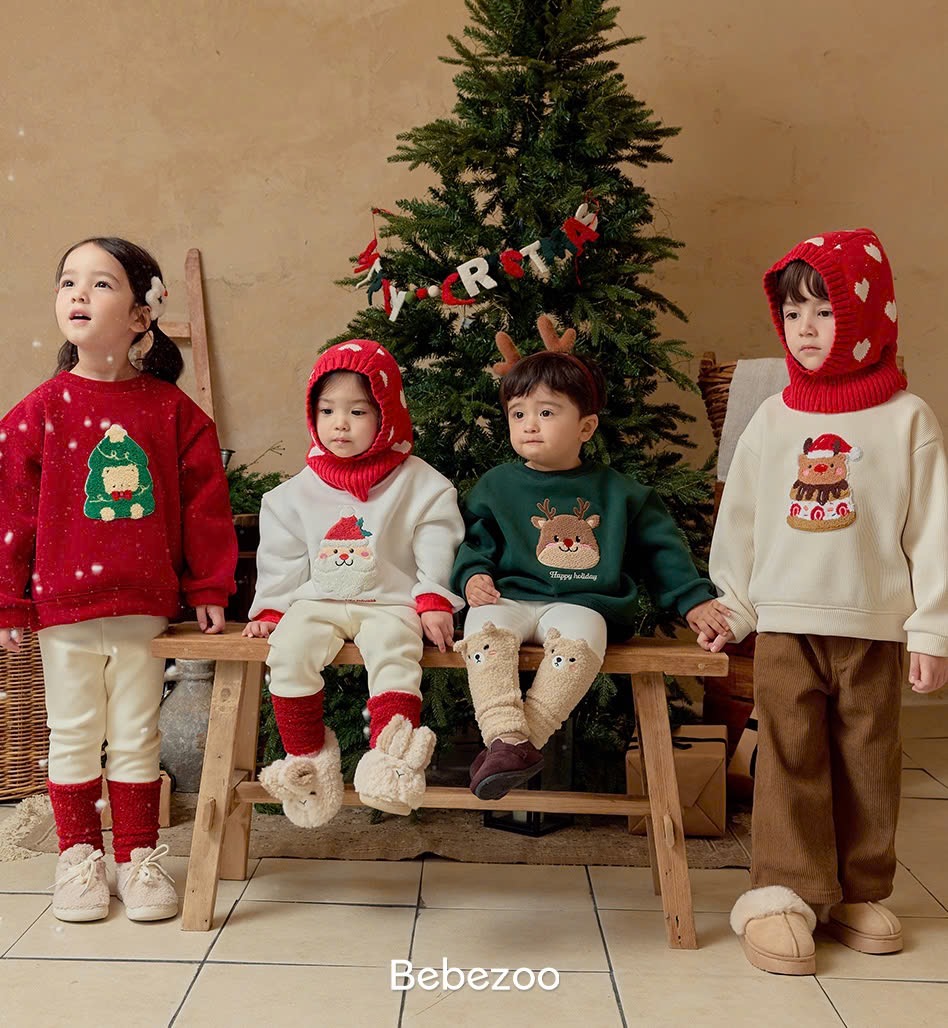 Áo nỉ Bebezoo chủ đề Noel nhiều màu cho bé size 100-140