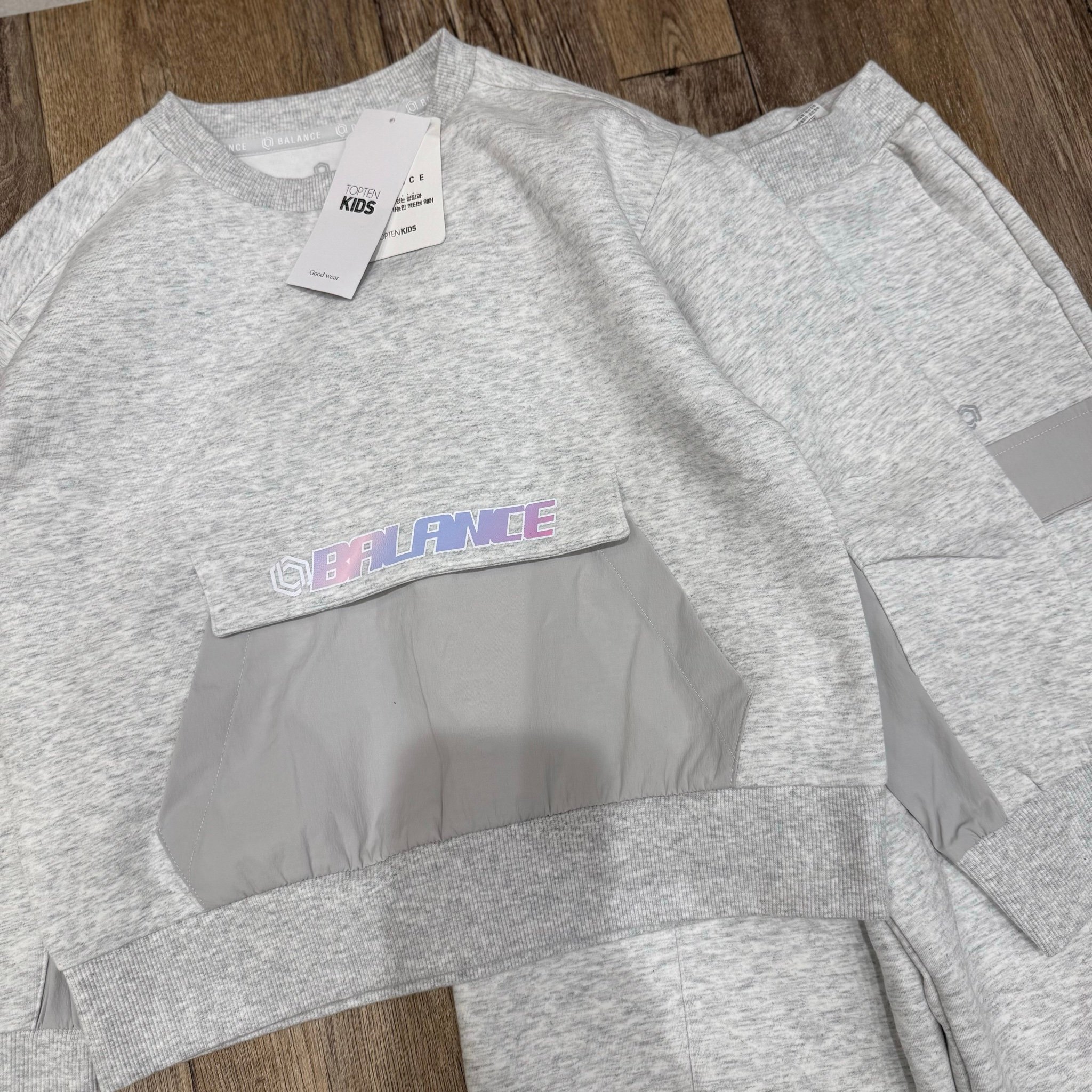 Bộ nỉ Topten xuất Hàn quần ống suông túi hộp nhiều màu bé gái size 120-170