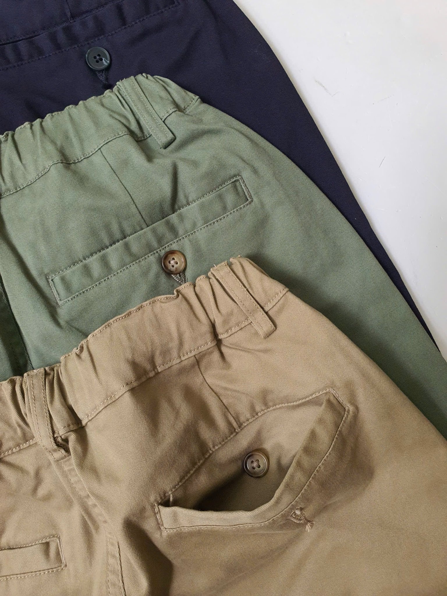 QBT07 - Quần dài kaki Beemon 3 màu nâu / navy / rêu cho bé size 120 - 160