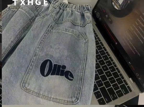 25176 - Quần jean Baggy màu xanh túi xanh đậm cho bé size 110-150