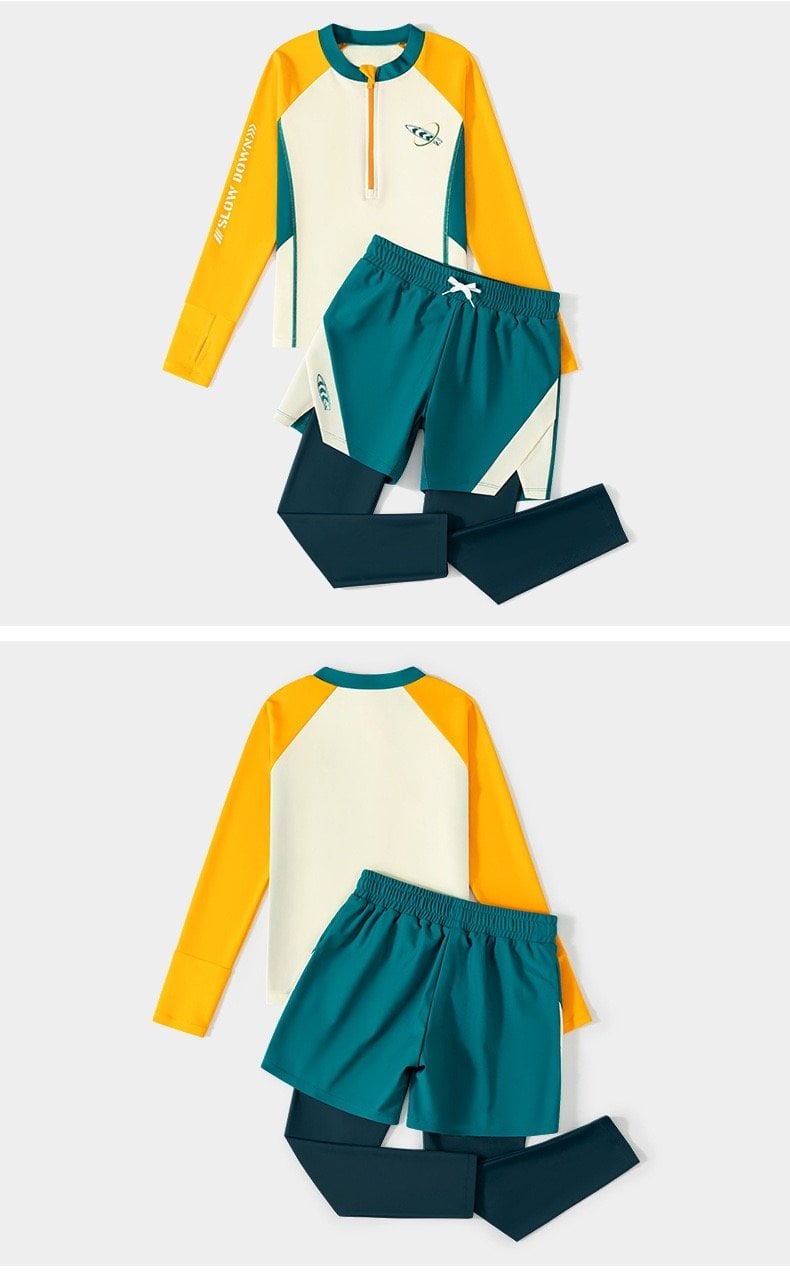 1166 - Bộ bơi YUKE dài tay, quần dài chống nắng bé trai size XL-6XL