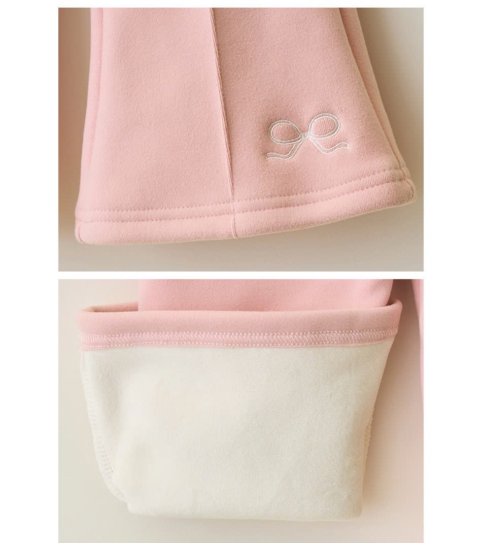 Quần nỉ ống loe bebezoo thêu nơ nhiều màu cho bé gái size 100-160