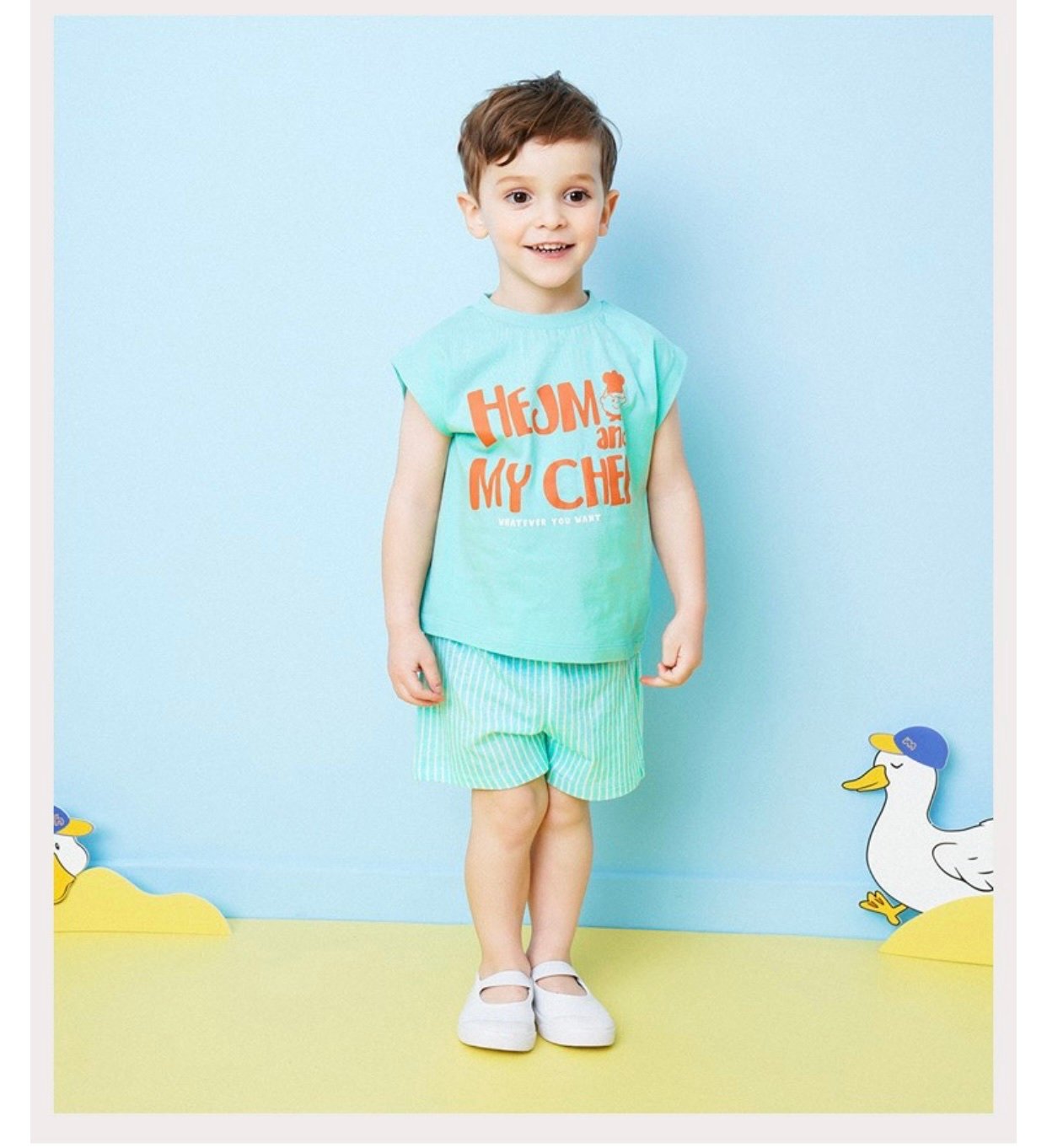 Quần đùi cotton Hej Mini xuất Hàn bé trai