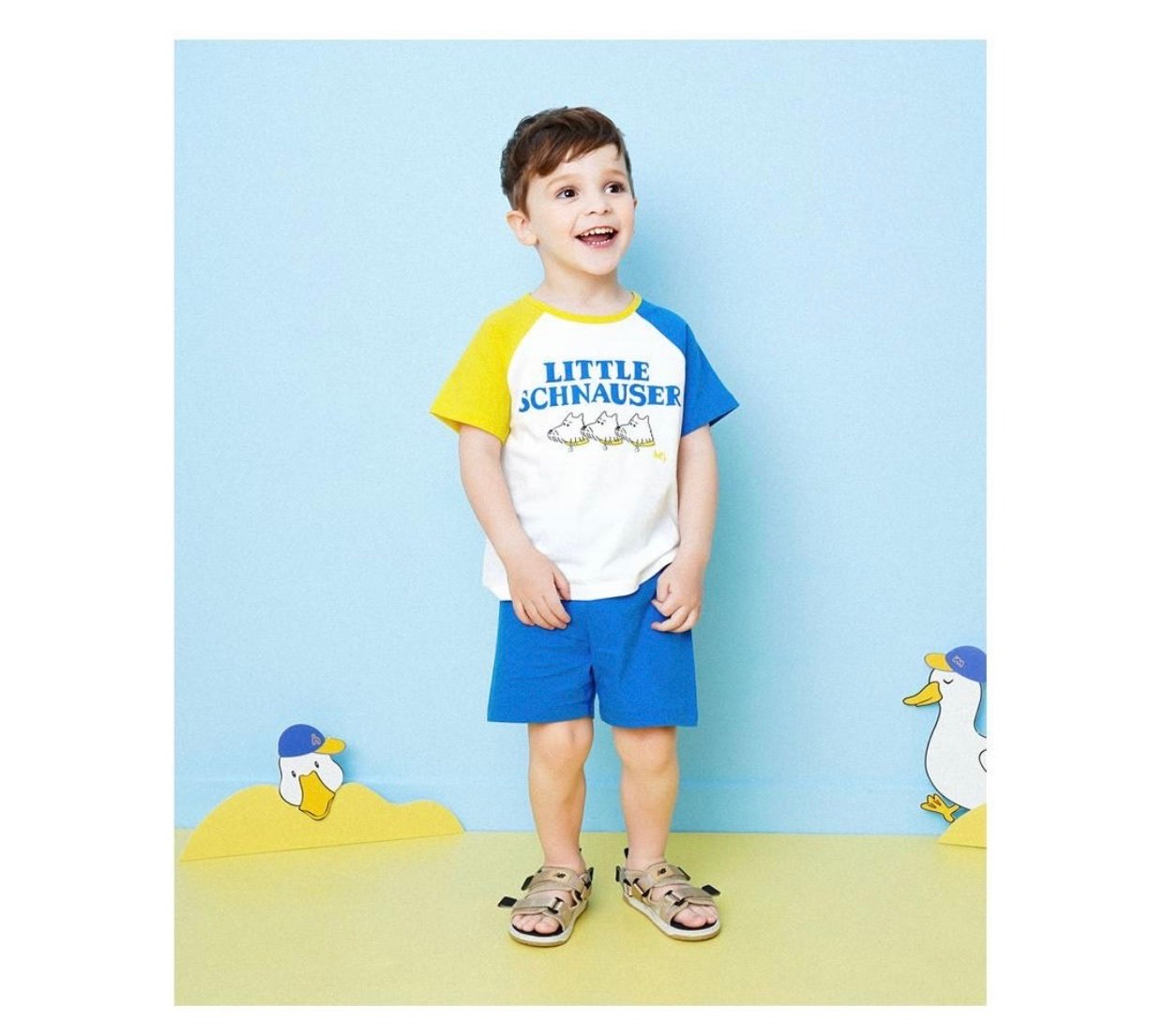 Quần đùi cotton Hej Mini xuất Hàn bé trai