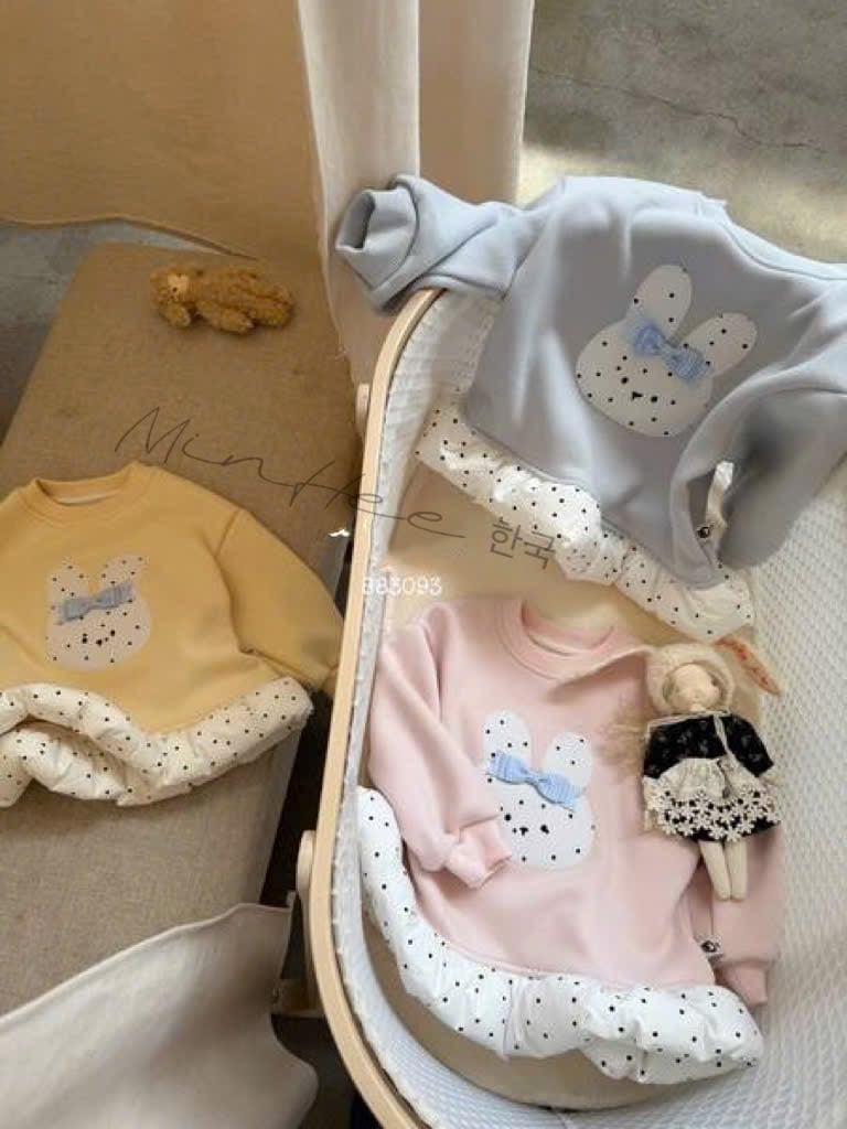 883093 - Áo nỉ Ucee lót nỉ mịn đại hàn 2 màu hồng/vàng thỏ bé gái size 90-130