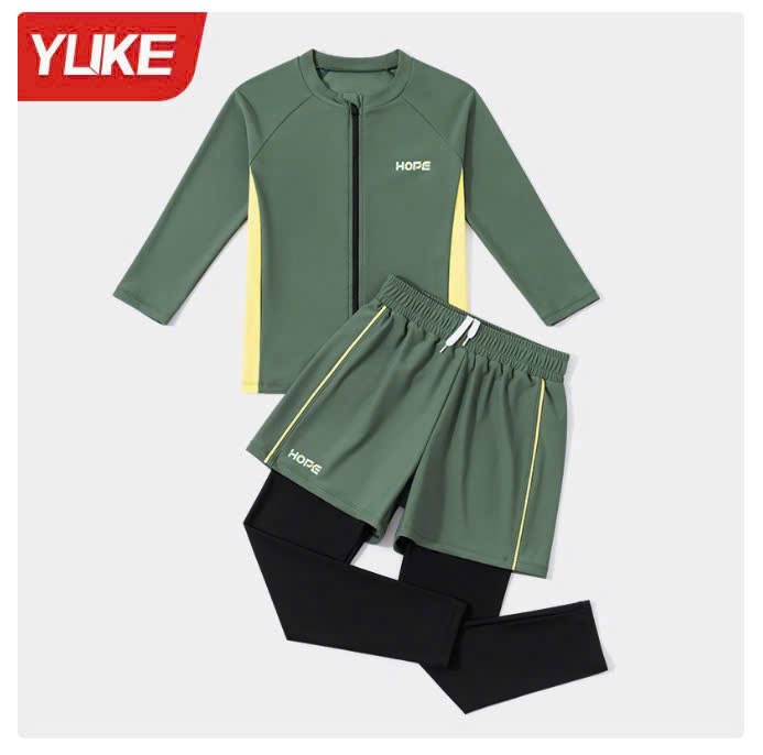 YY2458 - Bộ bơi 2ct YUKE dài tay chống nắng + quần dài HOPE 2 màu cho bé size XL-6XL (120-170)