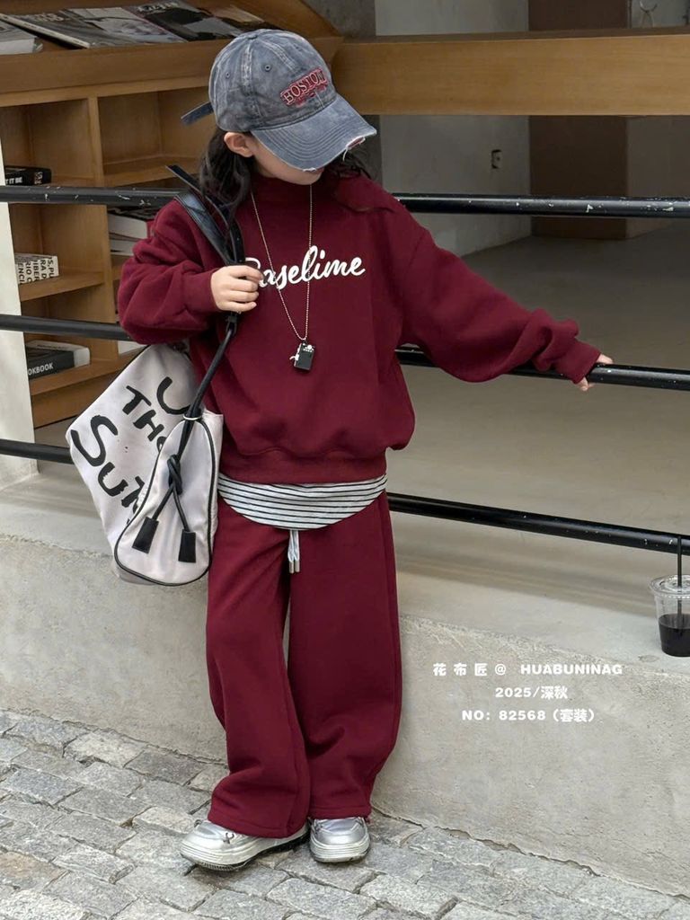 82568 - Set bộ lót nỉ đại hàn QCCC 3 màu cho bé size 120-160