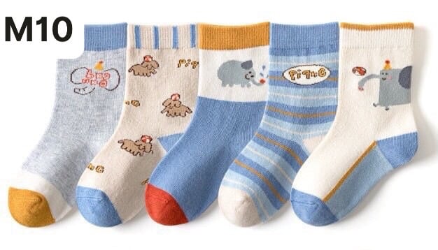 Set 5 tất Kids Socks 17 màu Bé Trai