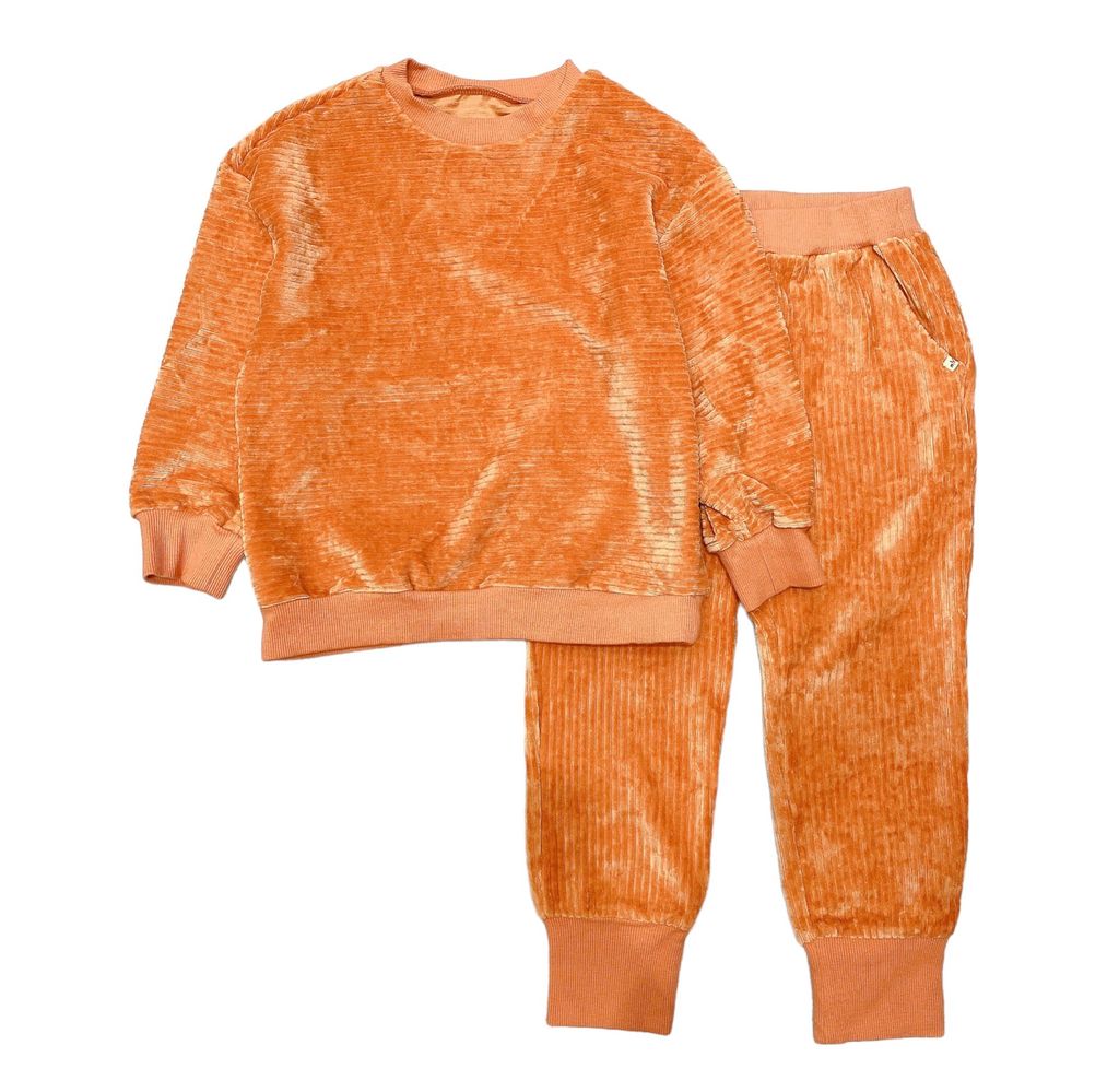 Bộ nhung Moimoln màu cam trơn size 120