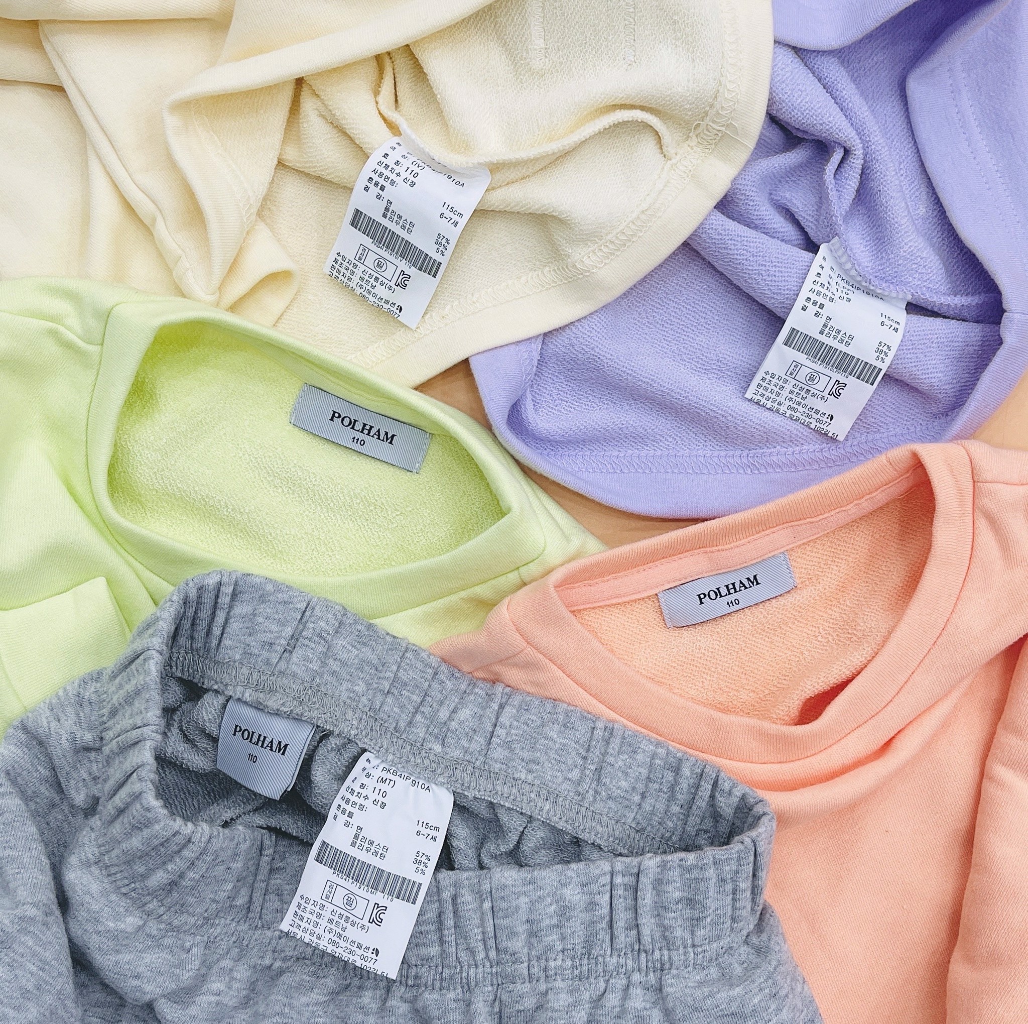 Bộ nỉ da cá Polham phối quần áo phối màu BTBG 110 -160