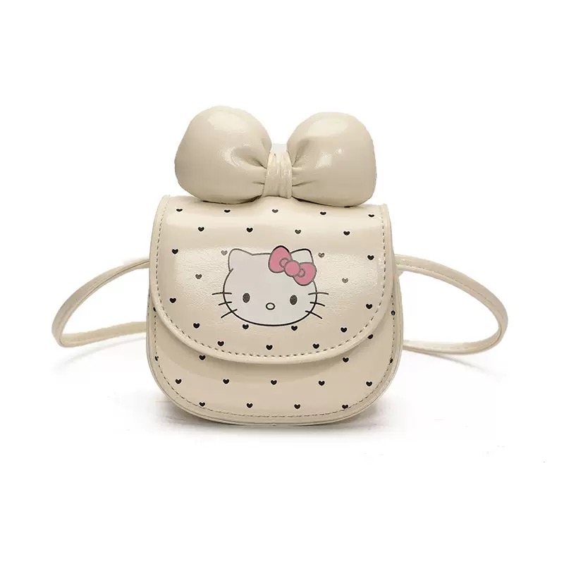 Túi đeo chéo Hello Kitty chấm bi nhiều màu cho bé