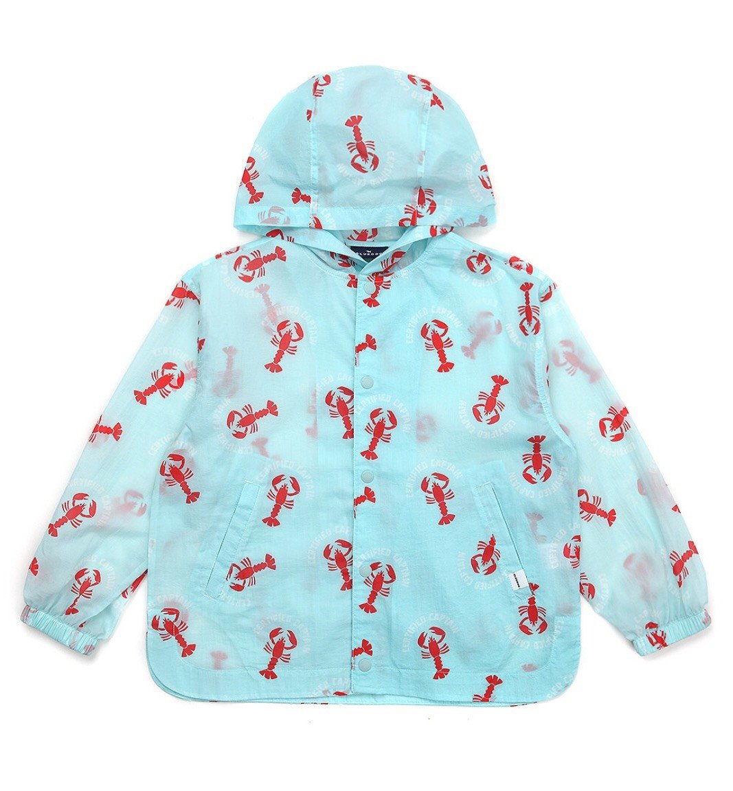 Áo gió 1 lớp Blue Dog màu trắng hoa hồng / xanh tôm đỏ size 100 - 145