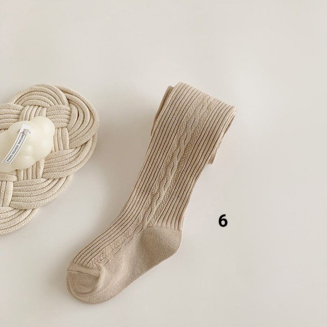 Quần tất trơn 6 màu dệt vặn thừng nhỏ size 3 - 9y