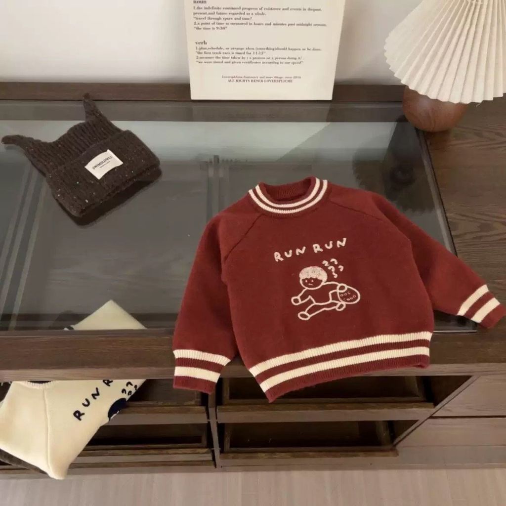 A02 - Áo len chú bé Run Run màu đỏ size 90-130