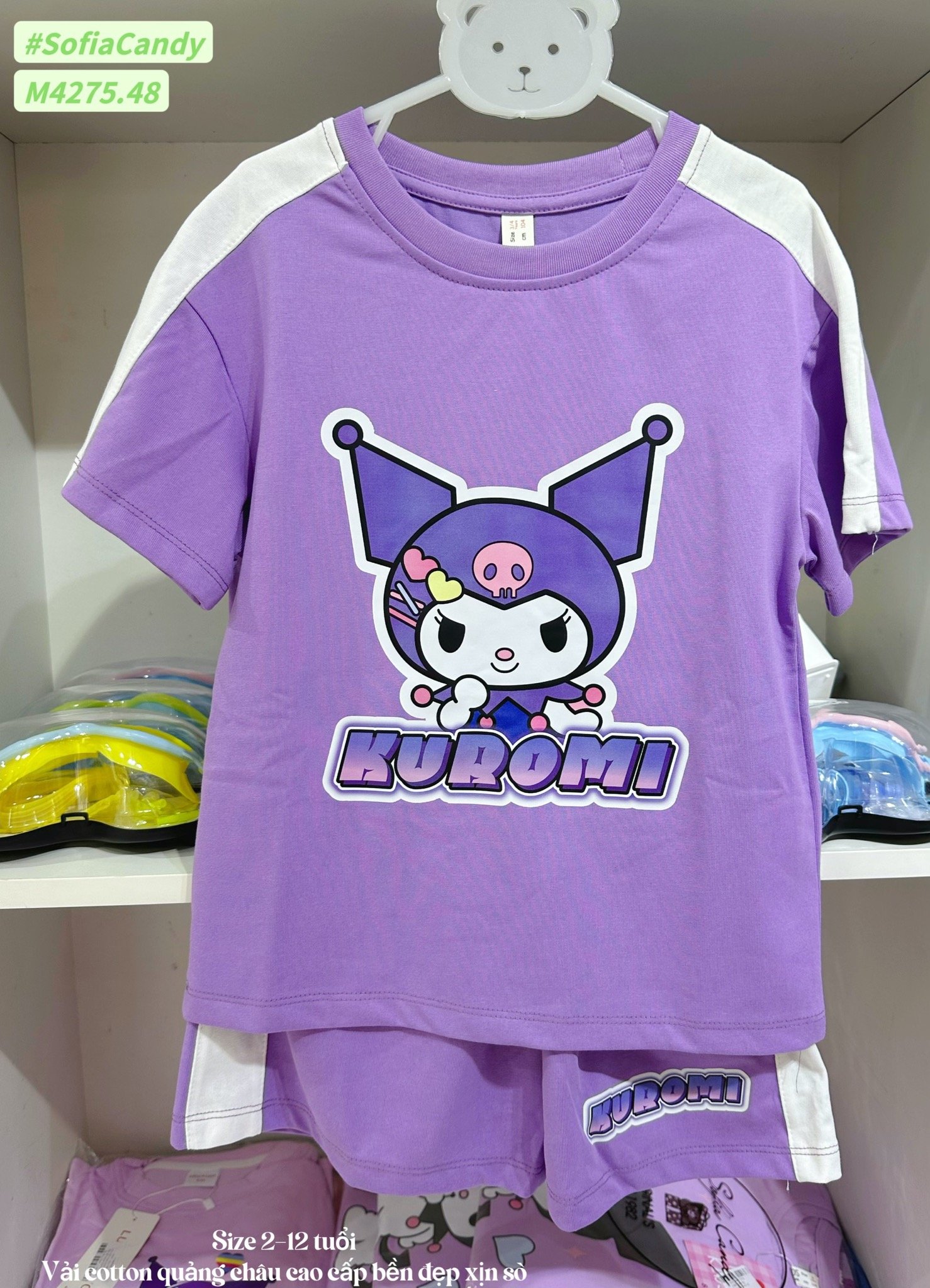 M4275 - Bộ cotton Mia Kids Kuromi tím BG size 2-12y