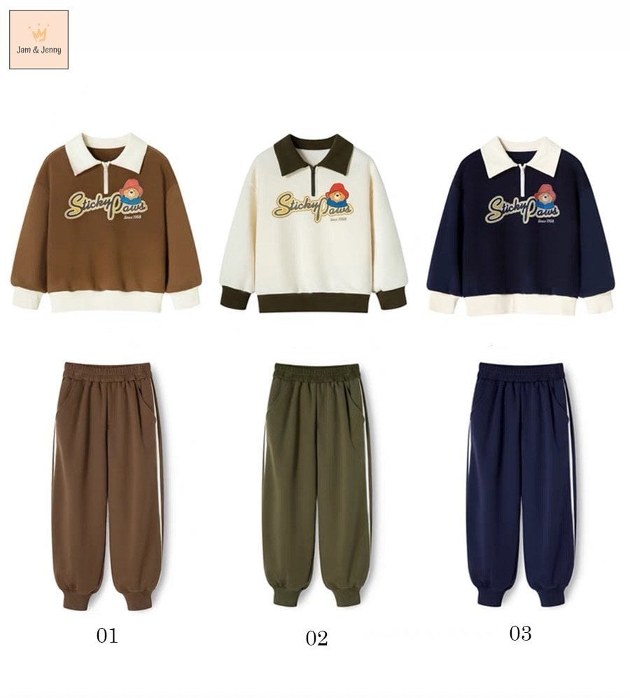 Bộ nỉ Jam&Jenny cổ đức Sticky Paus 3 màu size 2 - 12y