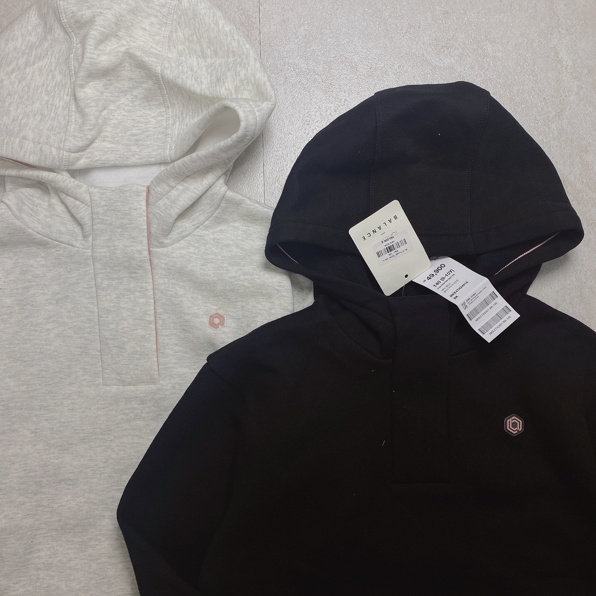 Áo nỉ hoodie Topten kéo khóa cổ 2 màu ghi / đen Bé Gái size 130 - 170