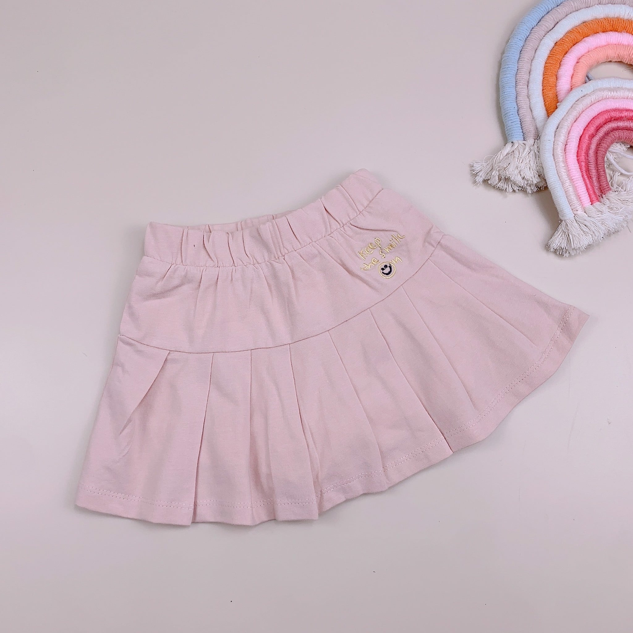 Chân váy cotton Nexxi xếp ly lót chip đùi BG - 4 màu