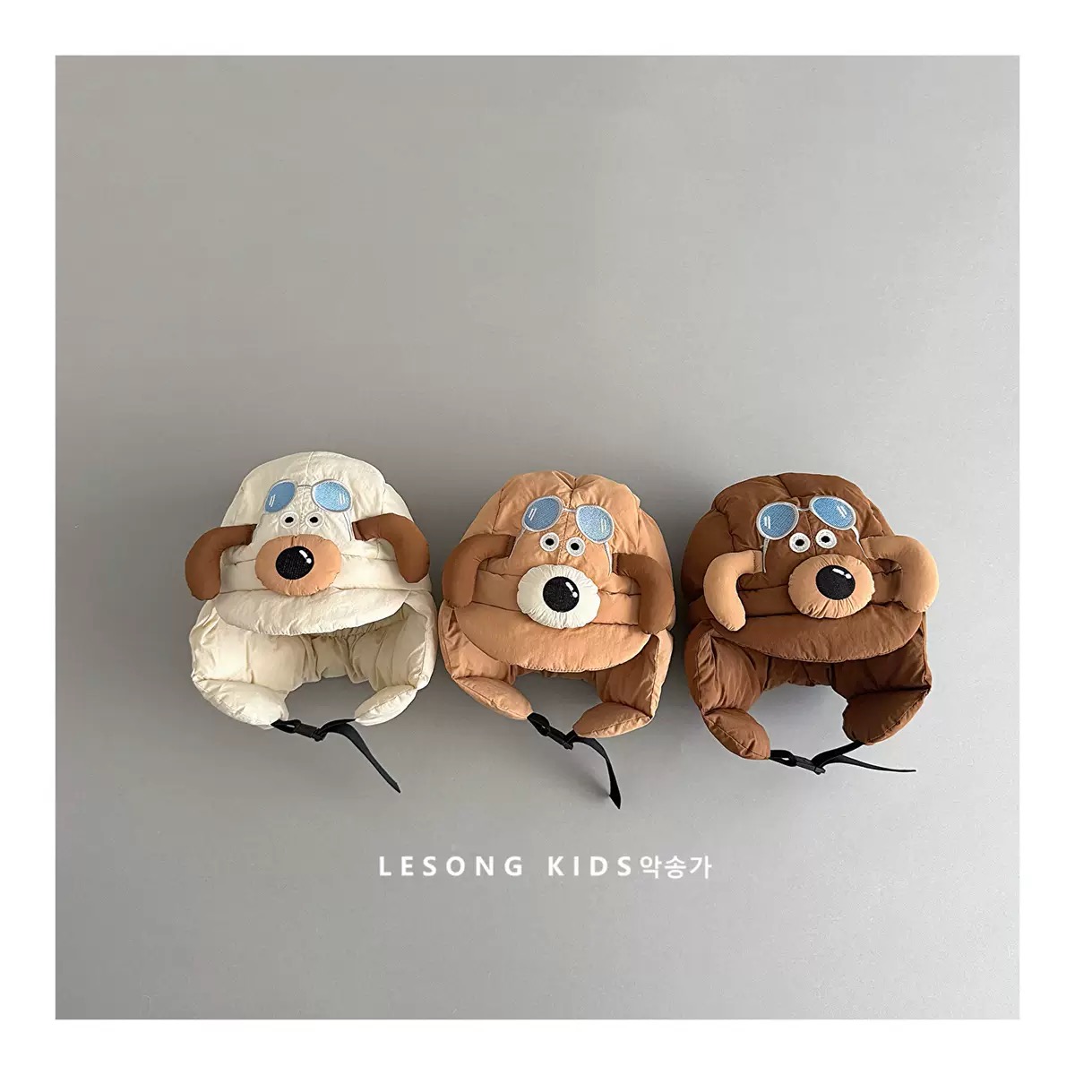 02 - Mũ phao họa tiết cún tai dài nhiều màu cho bé size 1-5y