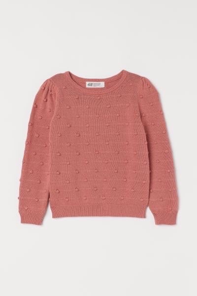 Áo len HM vai bồng 2 màu nổi hạt BG size 2 - 10y