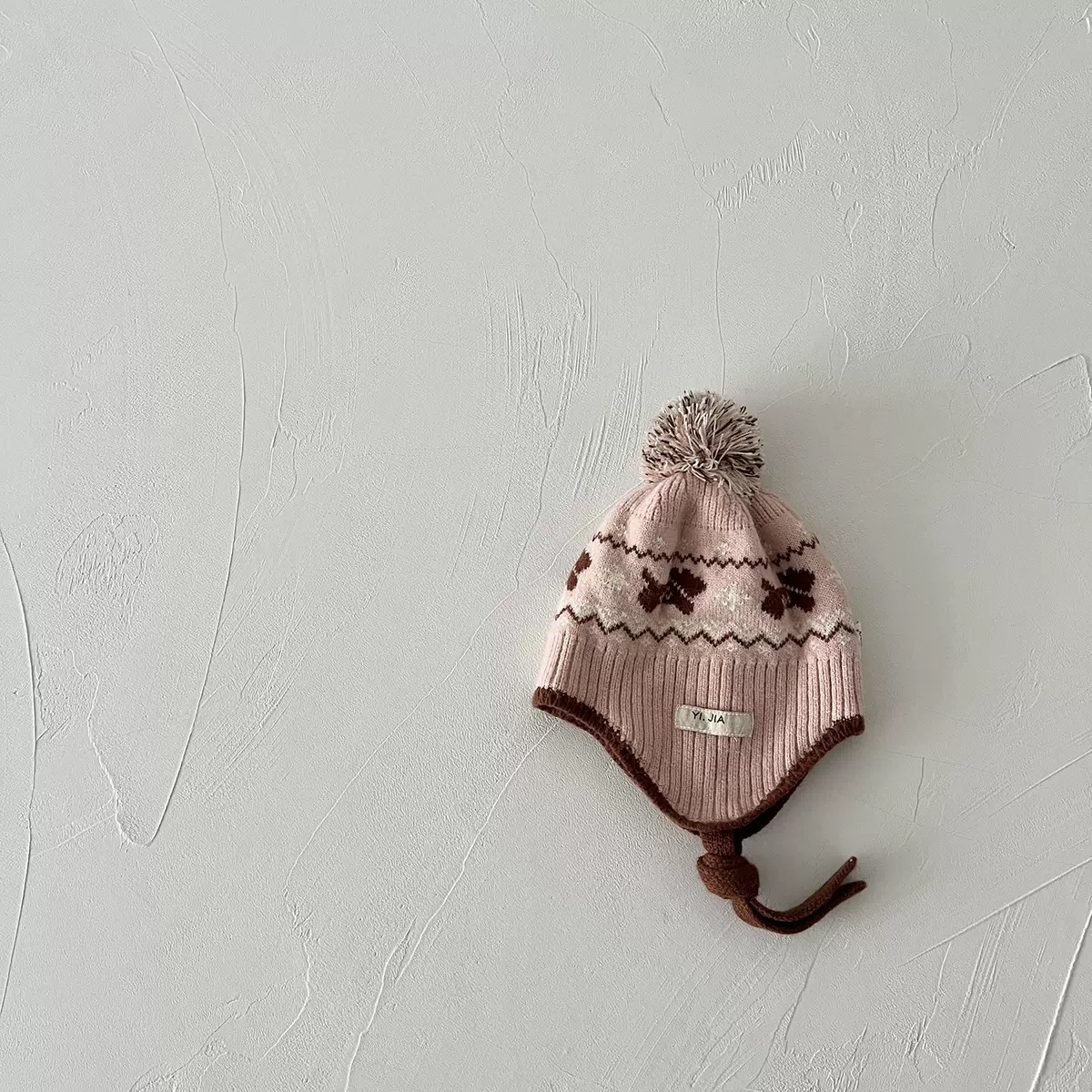 Mũ len chùm tai họa tiết cún nhiều màu cho bé size 1-4y