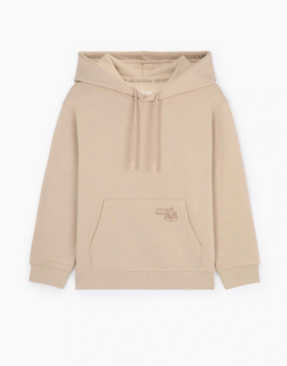 Bộ nỉ bông hoodie GGJJ dư xịn 2 màu be/xanh bé trai size 2-8y