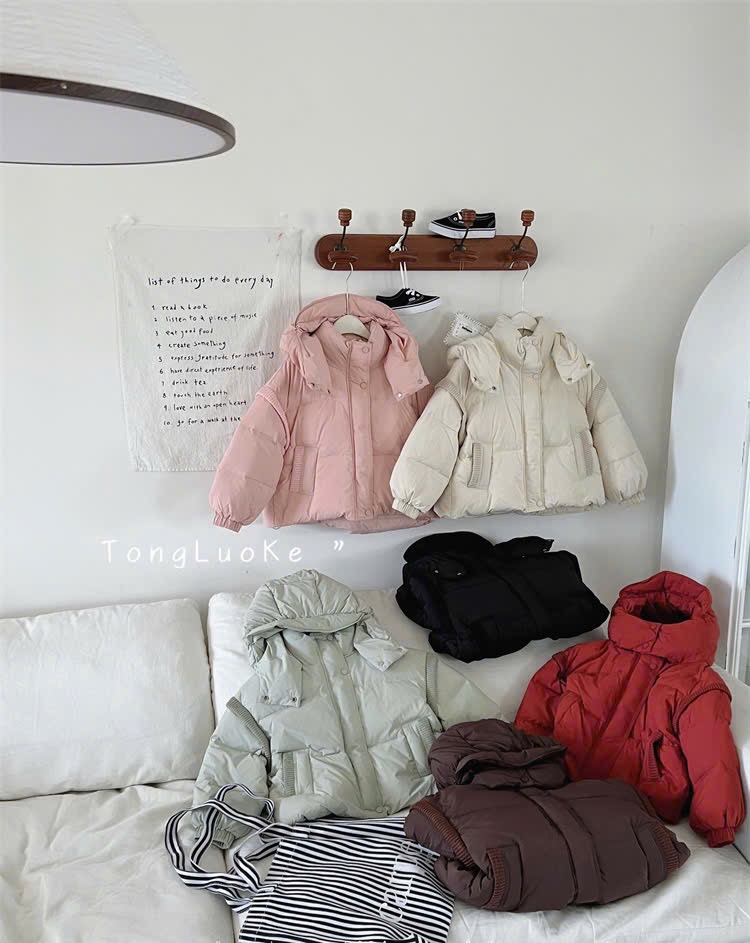 Áo khoác phao lông vũ nhẹ ấm 5 màu cho bé size 110-150