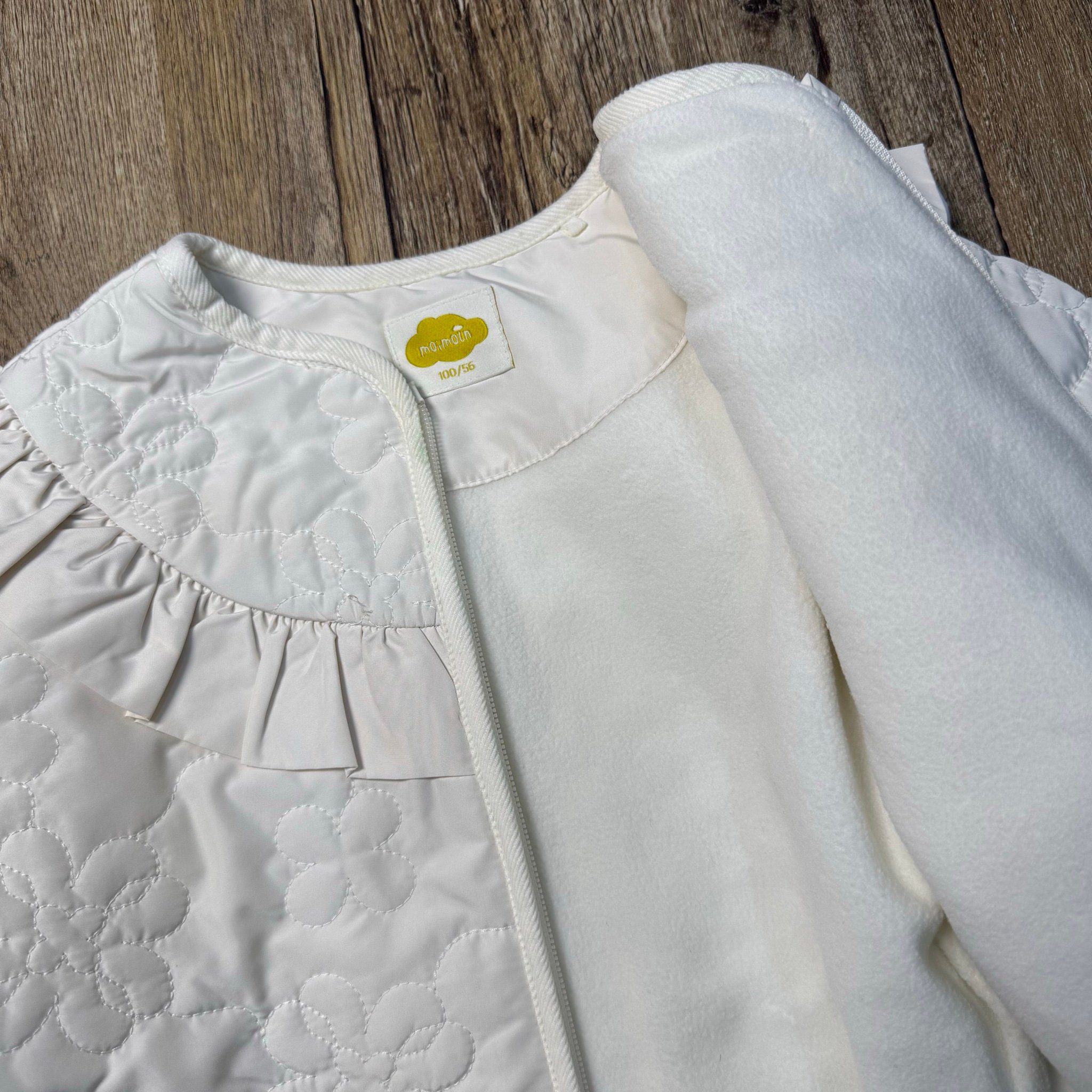 AK62 - Áo khoác chần bông MM lót nỉ mịn màu trắng cho bé size 80-120