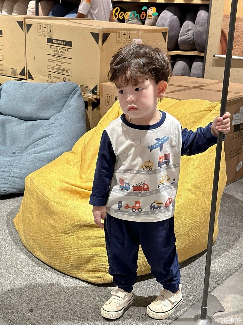 4330BDB - Set áo thun in chữ Beemo cho bé