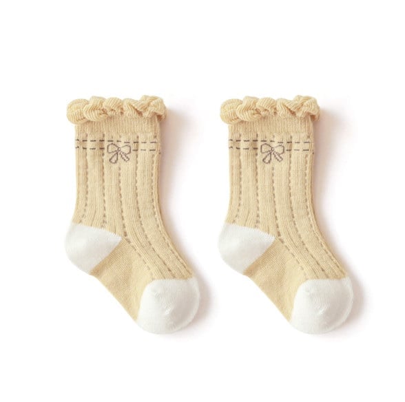 Tất lưới cao tới bắp chân Nemo baby in hình nơ viền cổ 5 màu