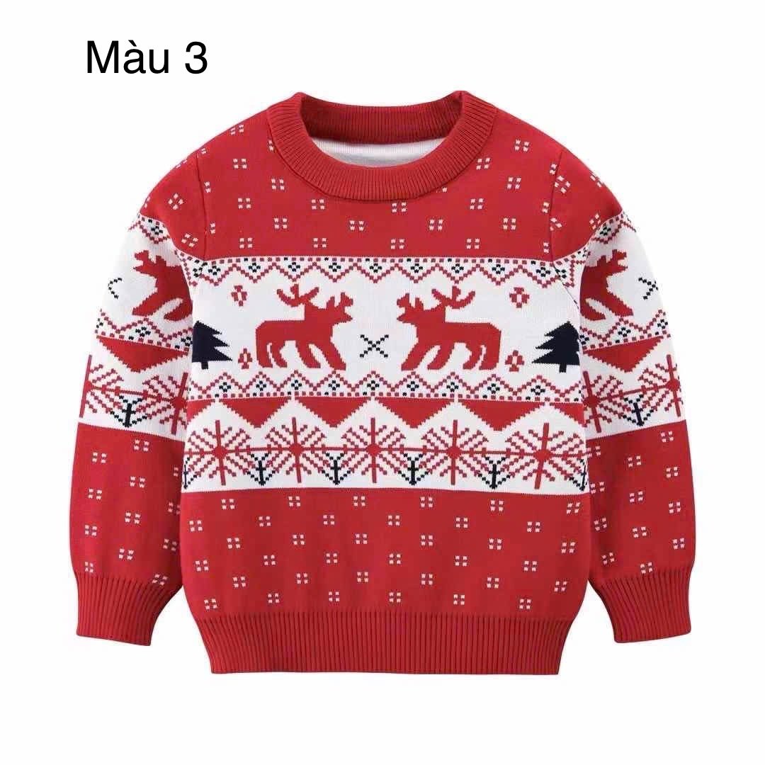 Áo len hoạ tiết Noel nhiều màu cho bé size 2-7y