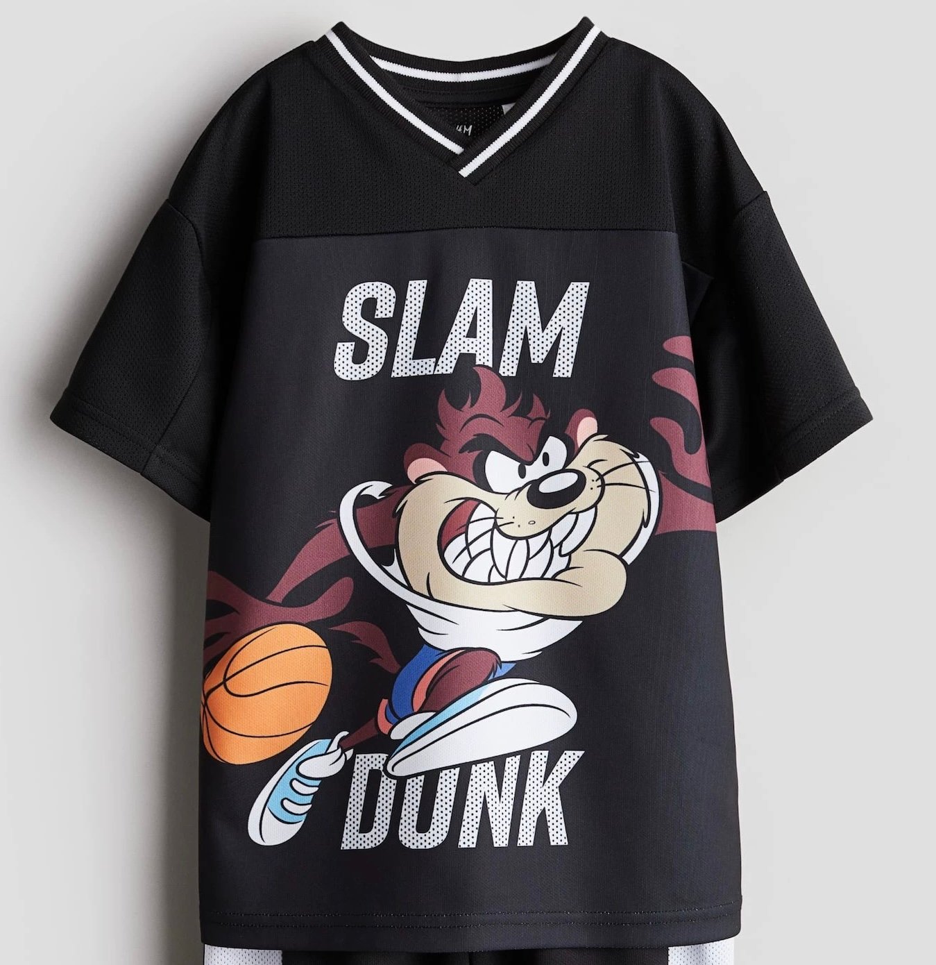 ABT49 - Áo thể thao cổ tim màu đen Slam size 2 - 8y