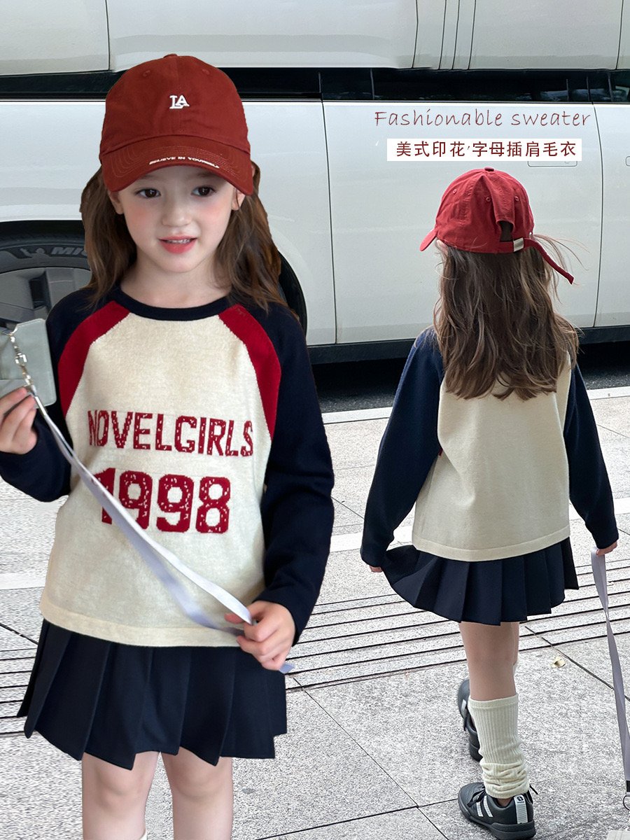 Áo len AMBB Novelgirls tay giác lăng cho bé size 110-160