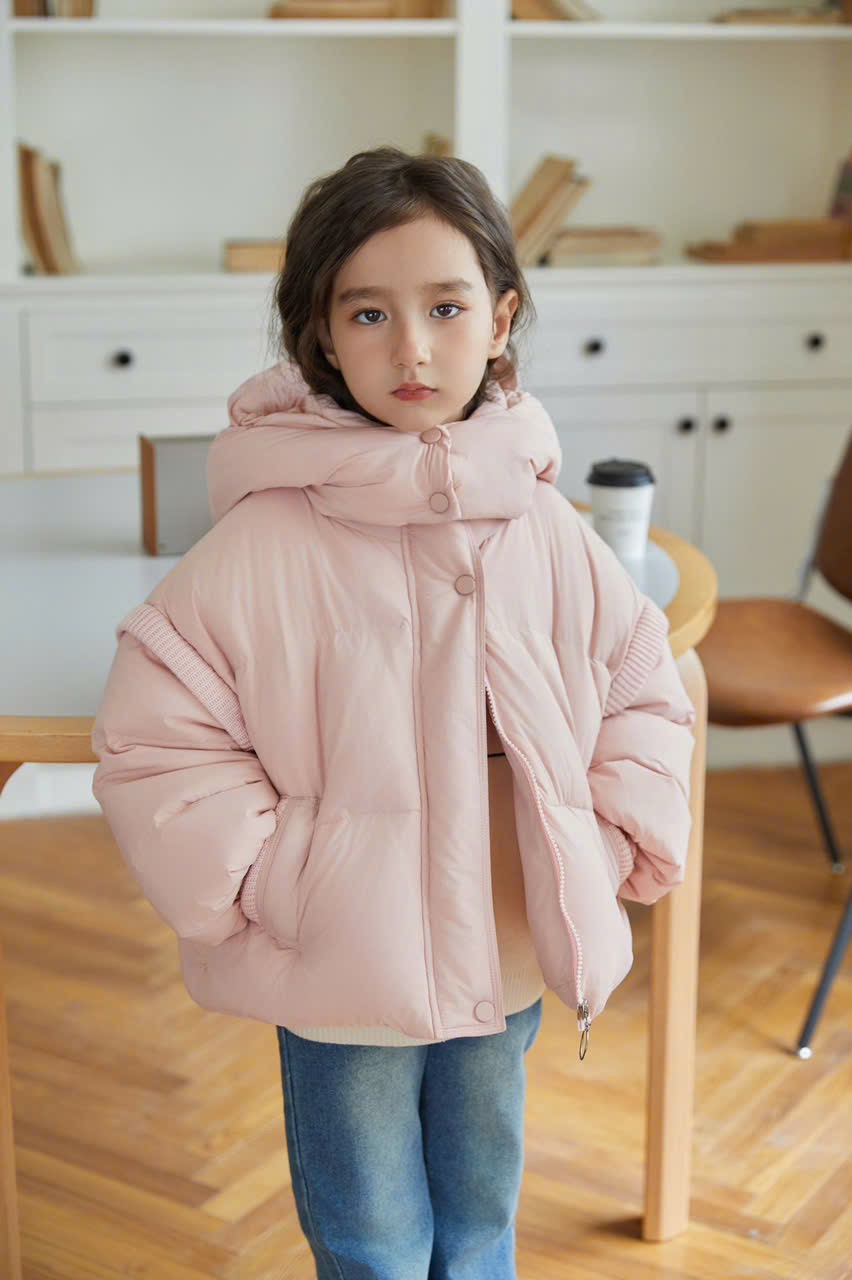 Áo khoác phao lông vũ nhẹ ấm 5 màu cho bé size 110-150