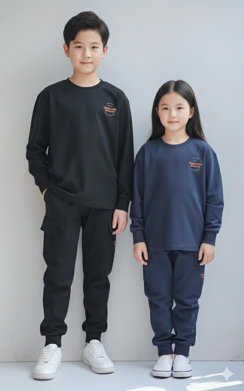 BM2511ST07 - Bộ nỉ cotton 4 chiều Beemon trẻ em nhiều màu cho bé size 120-170